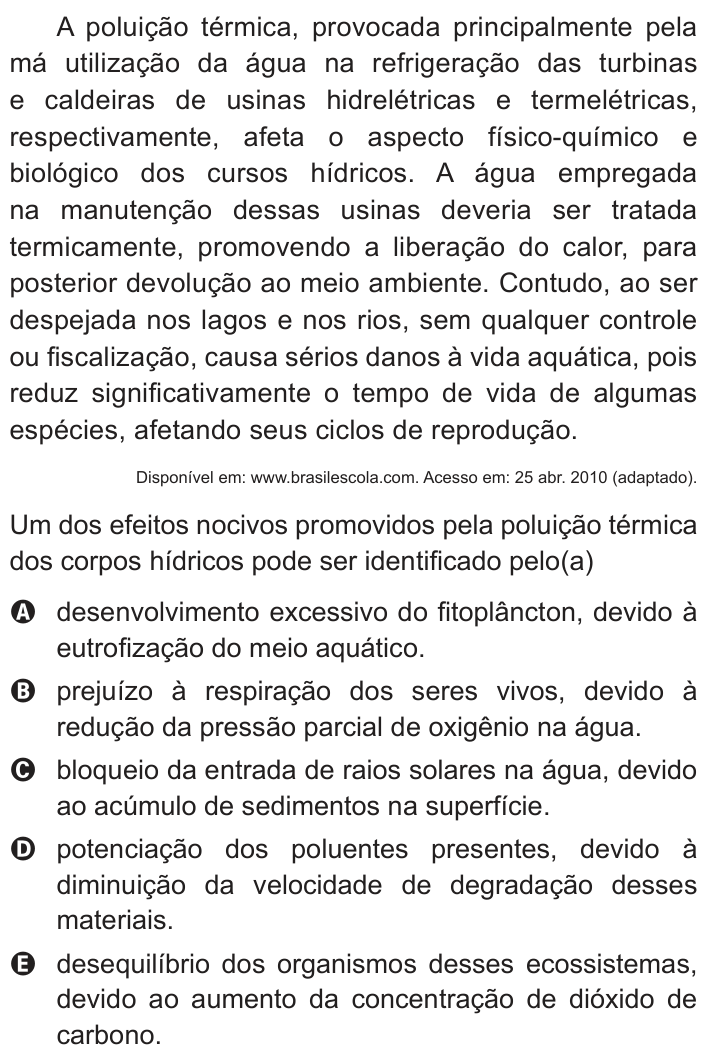 Questão 82 no caderno Branco do ENEM PPL 2013