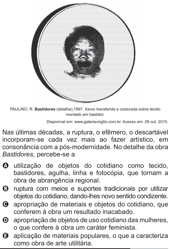 Questão 100 no caderno Cinza do ENEM PPL 2013