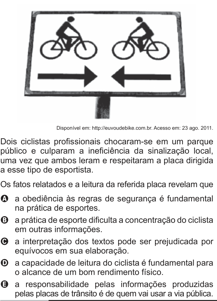 Questão 102 no caderno Cinza do ENEM PPL 2013