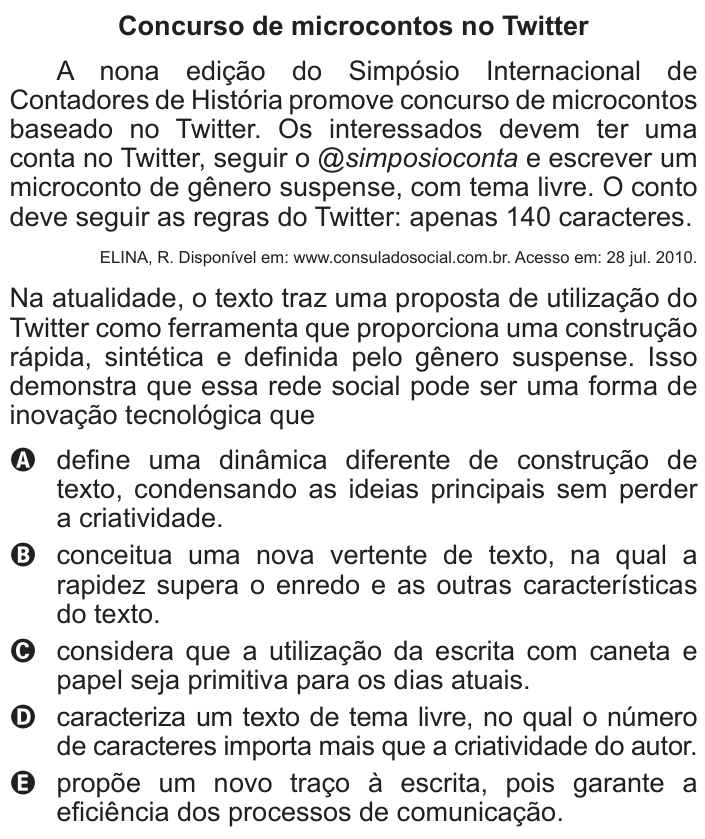 Questão 103 no caderno Cinza do ENEM PPL 2013