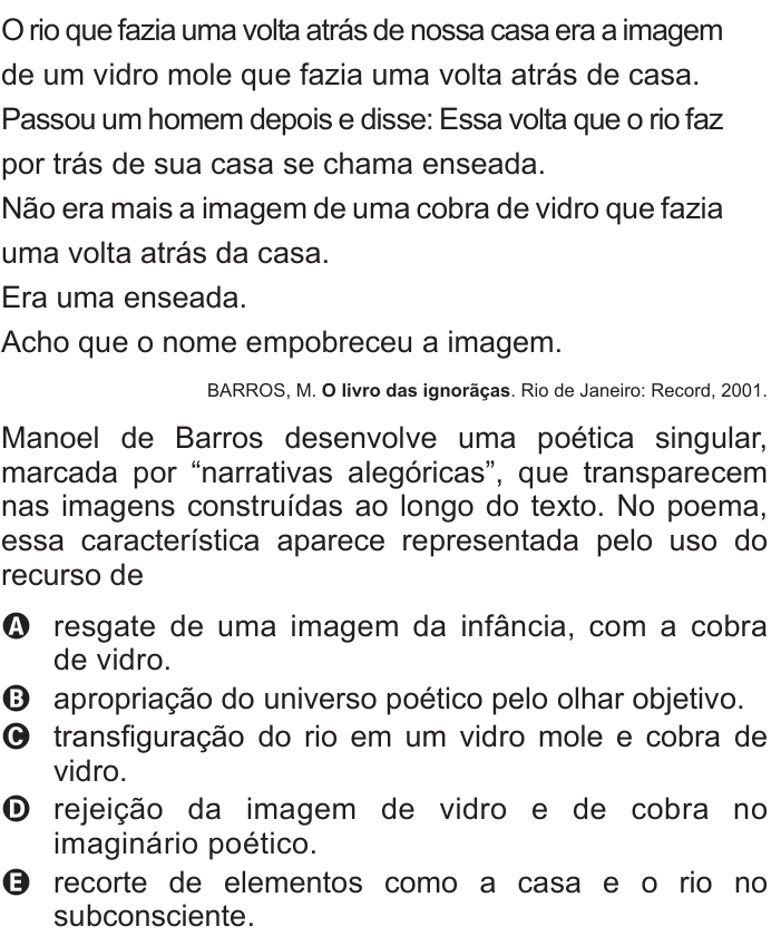 Questão 111 no caderno Cinza do ENEM PPL 2013