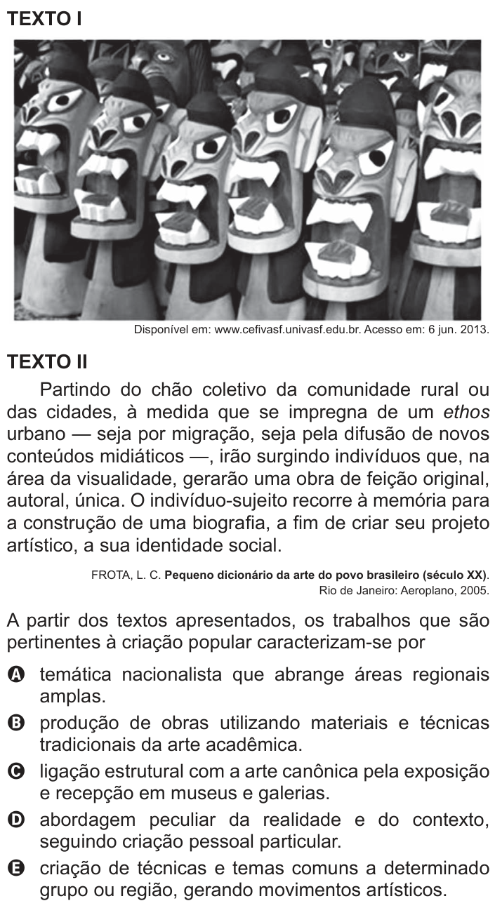 Questão 117 no caderno Cinza do ENEM PPL 2013