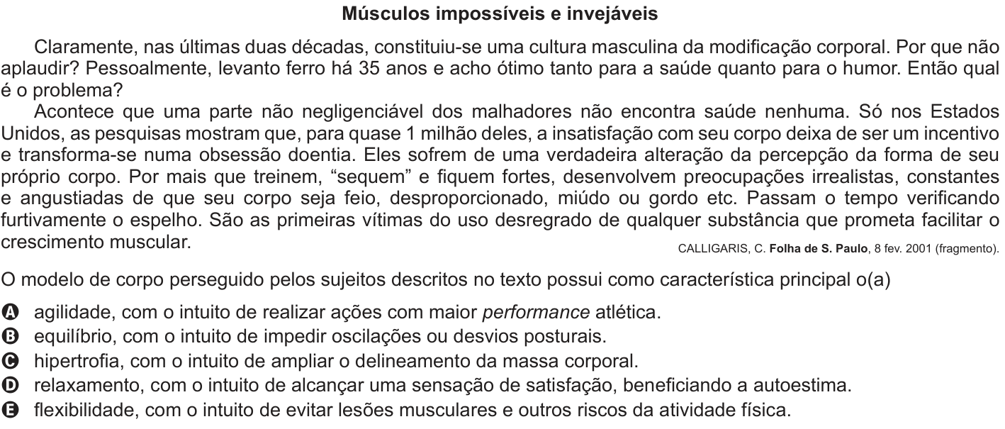 Questão 118 no caderno Cinza do ENEM PPL 2013