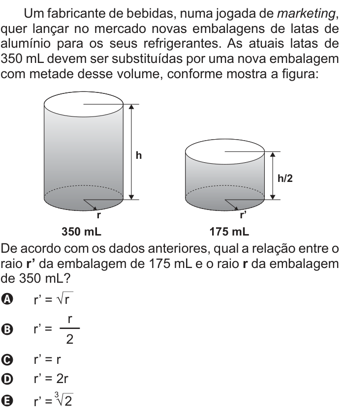 Questão 141 no caderno Cinza do ENEM PPL 2013