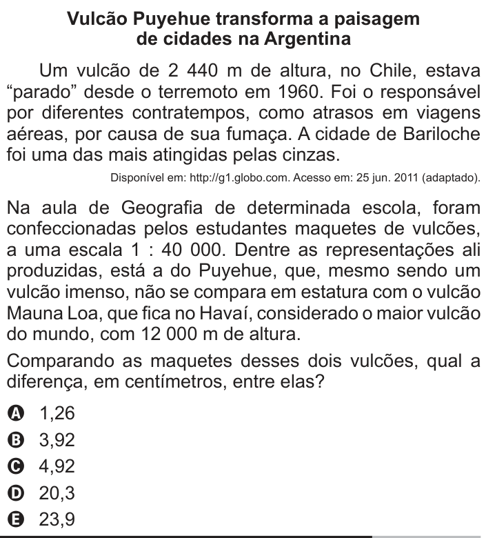 Questão 147 no caderno Cinza do ENEM PPL 2013