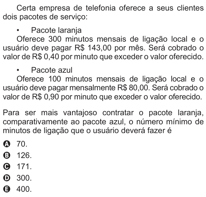 Questão 152 no caderno Cinza do ENEM PPL 2013