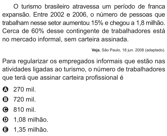 Questão 155 no caderno Cinza do ENEM PPL 2013
