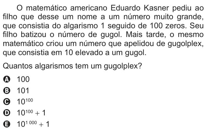Questão 168 no caderno Cinza do ENEM PPL 2013