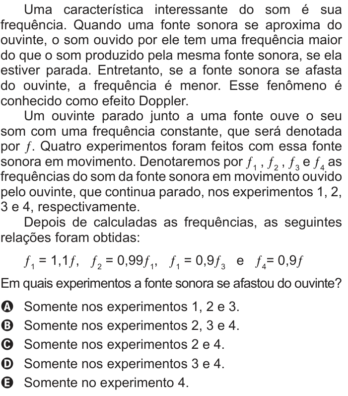 Questão 178 no caderno Cinza do ENEM PPL 2013