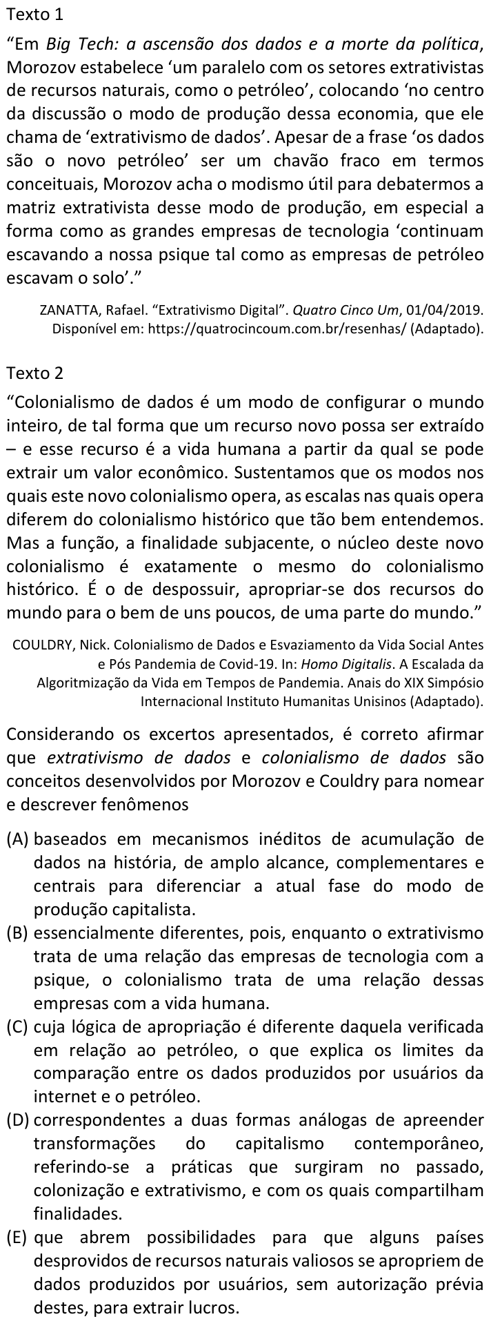 Questão 12 no caderno V1 da FUVEST 2025