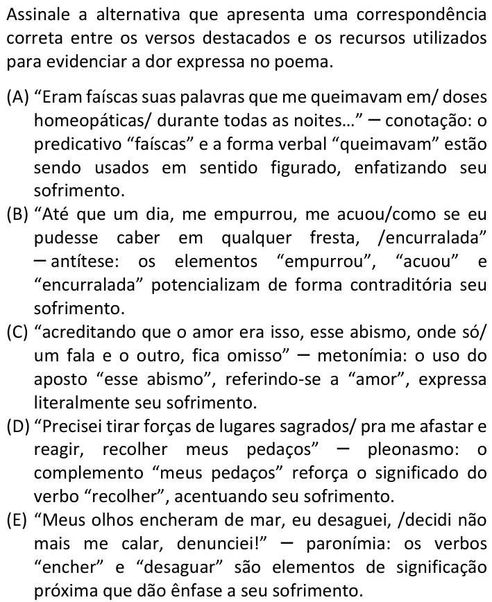 Questão 38 no caderno V1 da FUVEST 2025