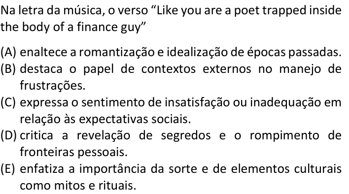 Questão 41 no caderno V1 da FUVEST 2025