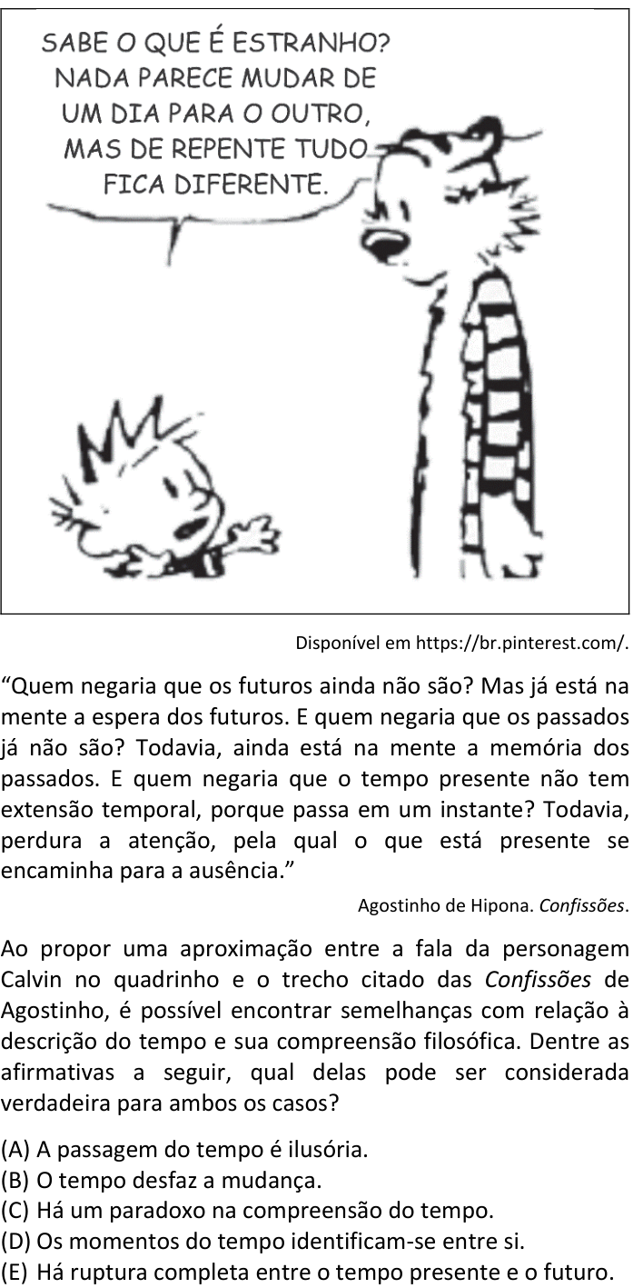 Questão 44 no caderno V1 da FUVEST 2025