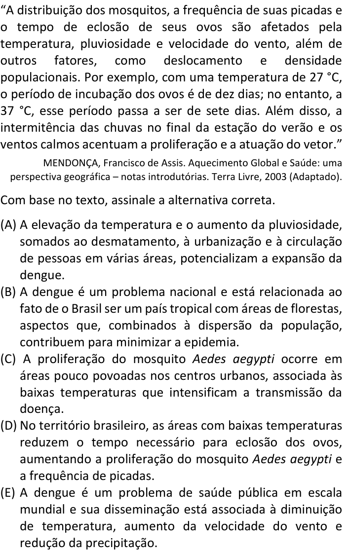 Questão 54 no caderno V1 da FUVEST 2025