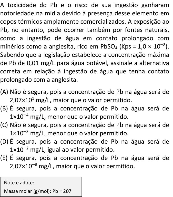 Questão 58 no caderno V1 da FUVEST 2025