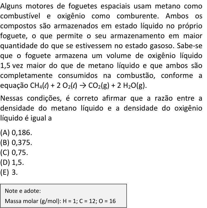 Questão 64 no caderno V1 da FUVEST 2025