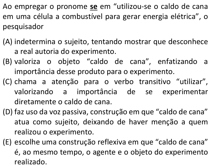 Questão 66 no caderno V1 da FUVEST 2025