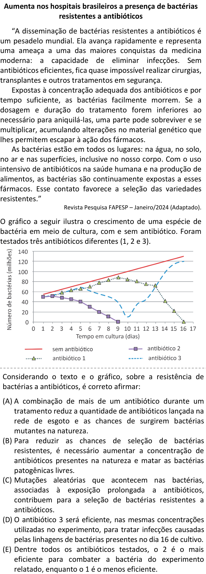 Questão 71 no caderno V1 da FUVEST 2025