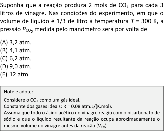 Questão 73 no caderno V1 da FUVEST 2025