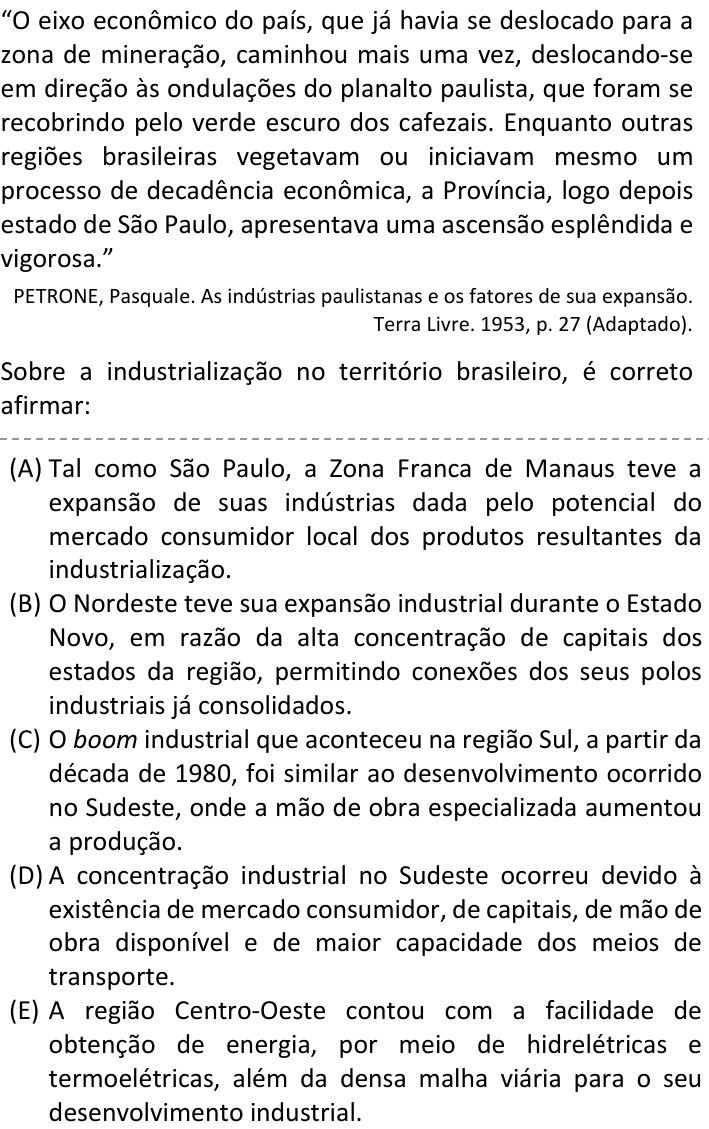 Questão 81 no caderno V1 da FUVEST 2025