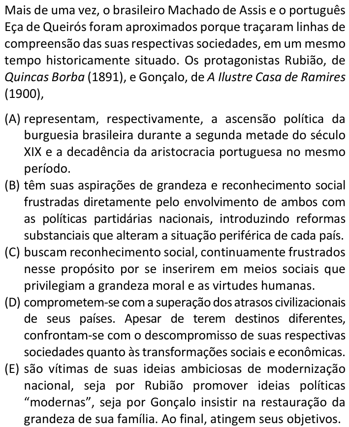 Questão 82 no caderno V1 da FUVEST 2025