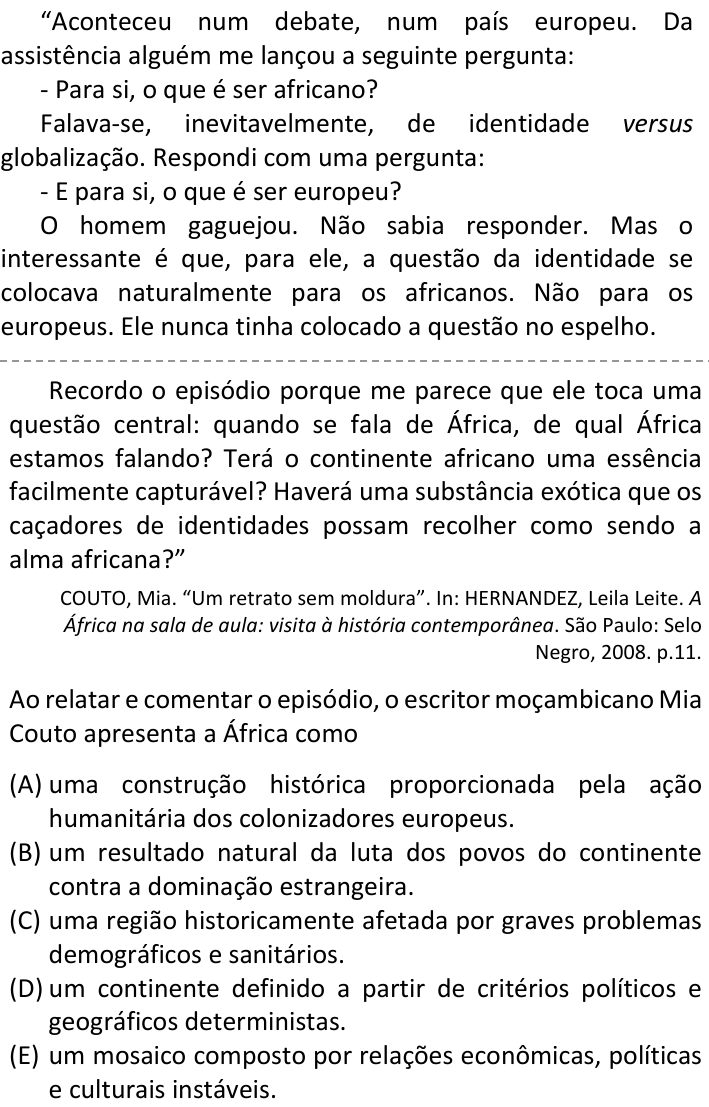Questão 89 no caderno V1 da FUVEST 2025