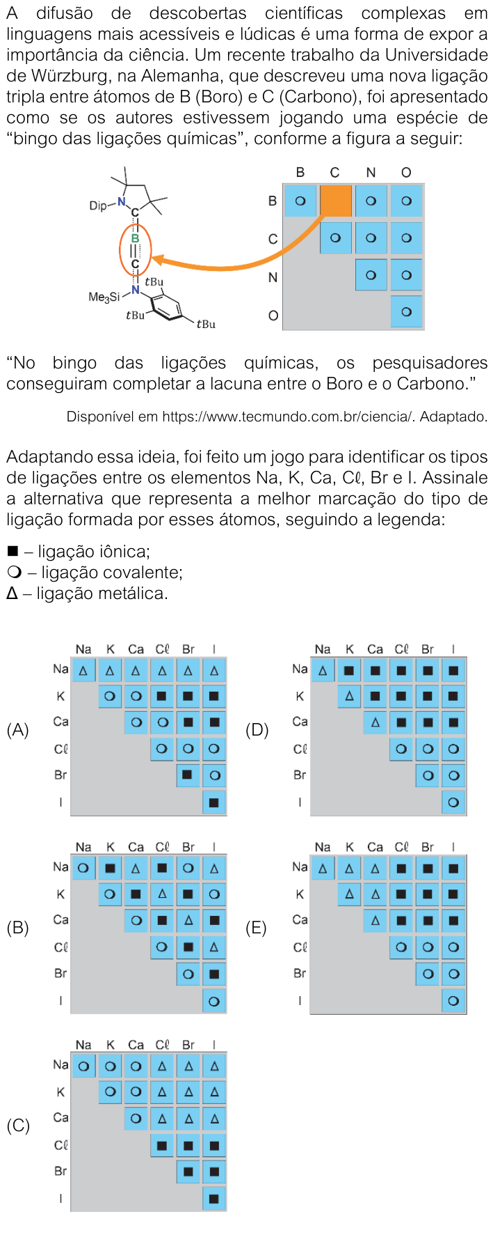 Questão 5 no caderno V1 da FUVEST 2026
