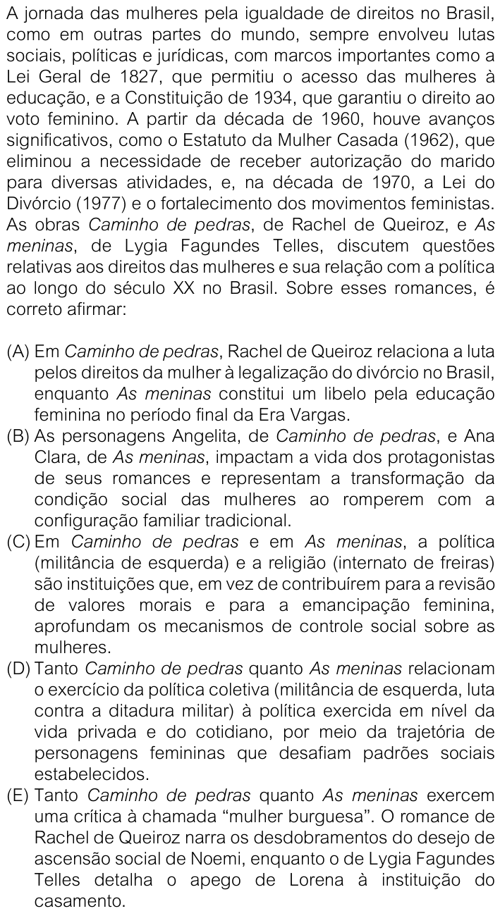 Questão 12 no caderno V1 da FUVEST 2026
