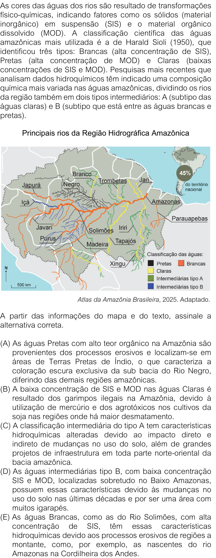 Questão 34 no caderno V1 da FUVEST 2026
