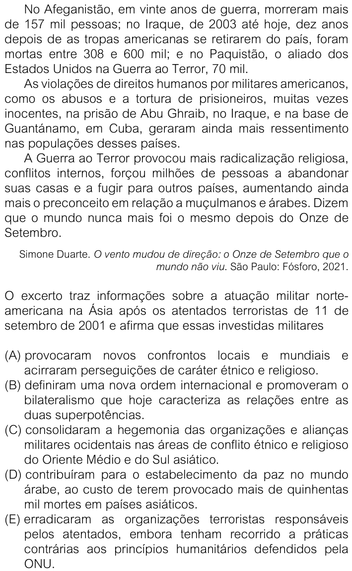 Questão 51 no caderno V1 da FUVEST 2026