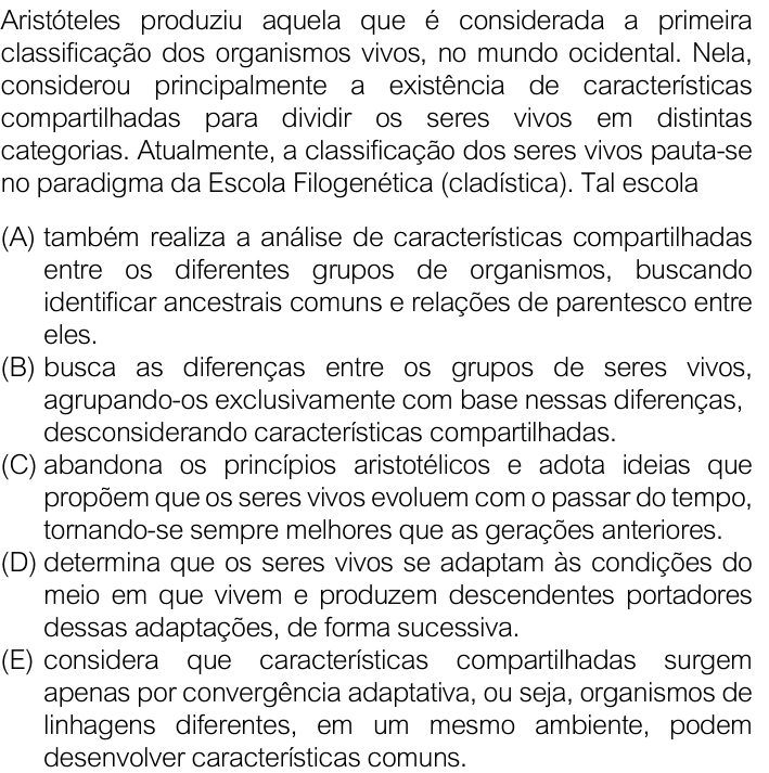 Questão 56 no caderno V1 da FUVEST 2026