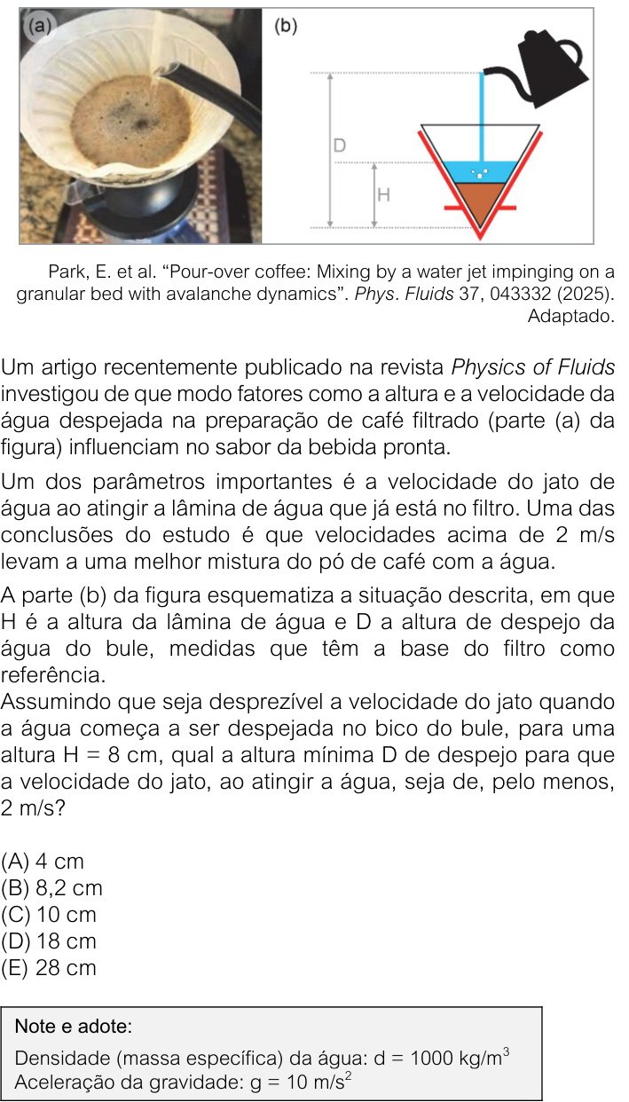 Questão 72 no caderno V1 da FUVEST 2026