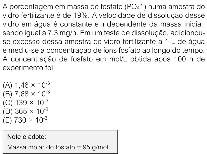Questão 83 no caderno V1 da FUVEST 2026