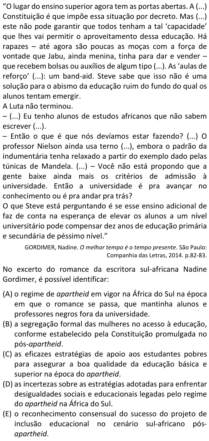 Questão 9 no caderno  da FUVEST 2024