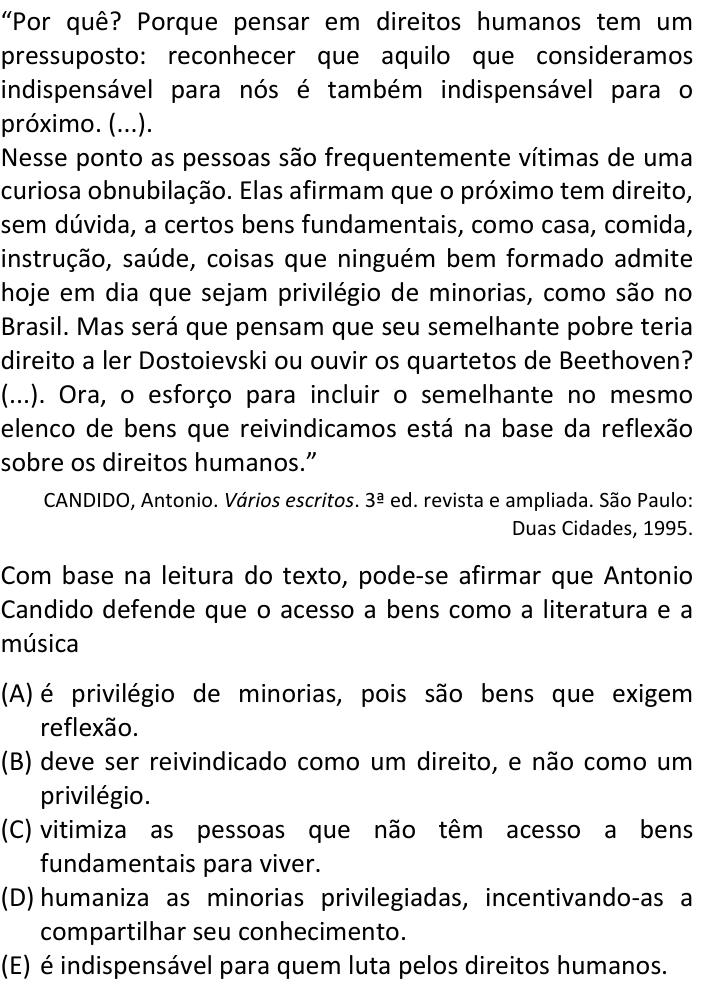 Questão 10 no caderno  da FUVEST 2024