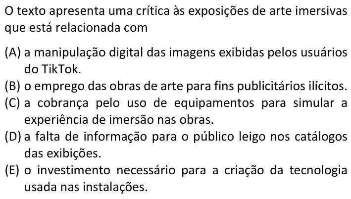 Questão 12 no caderno  da FUVEST 2024