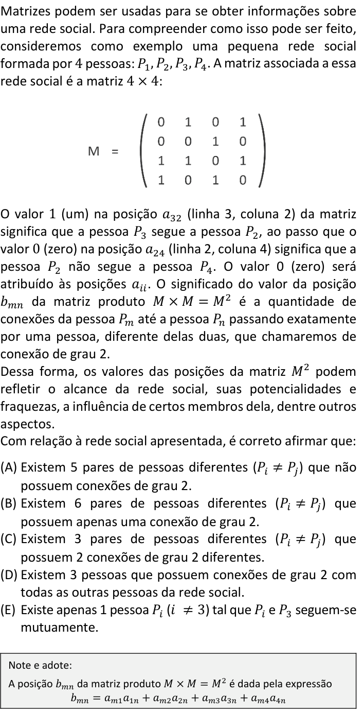 Questão 13 no caderno  da FUVEST 2024