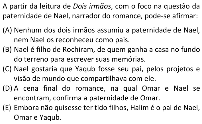Questão 16 no caderno  da FUVEST 2024