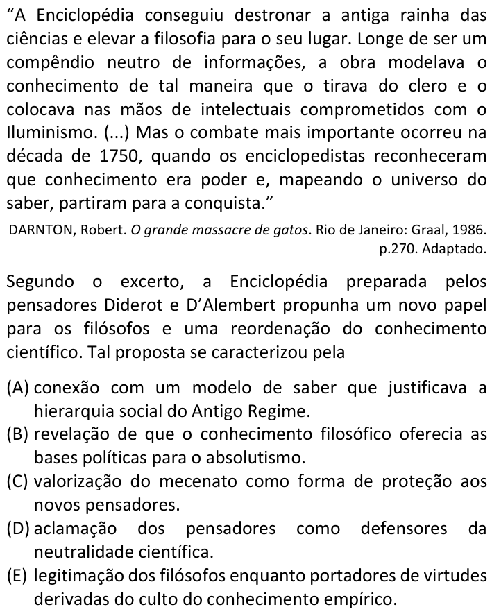 Questão 22 no caderno  da FUVEST 2024