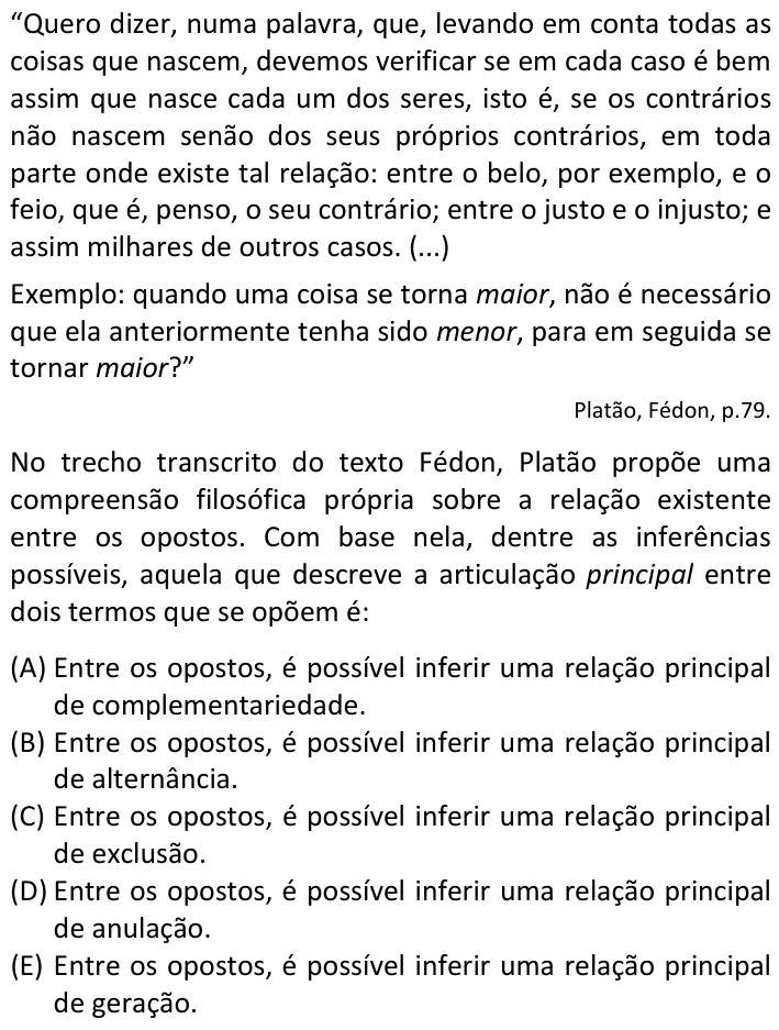 Questão 23 no caderno  da FUVEST 2024