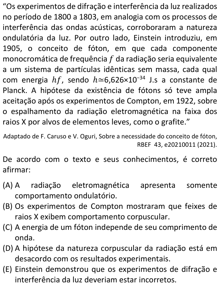 Questão 24 no caderno  da FUVEST 2024