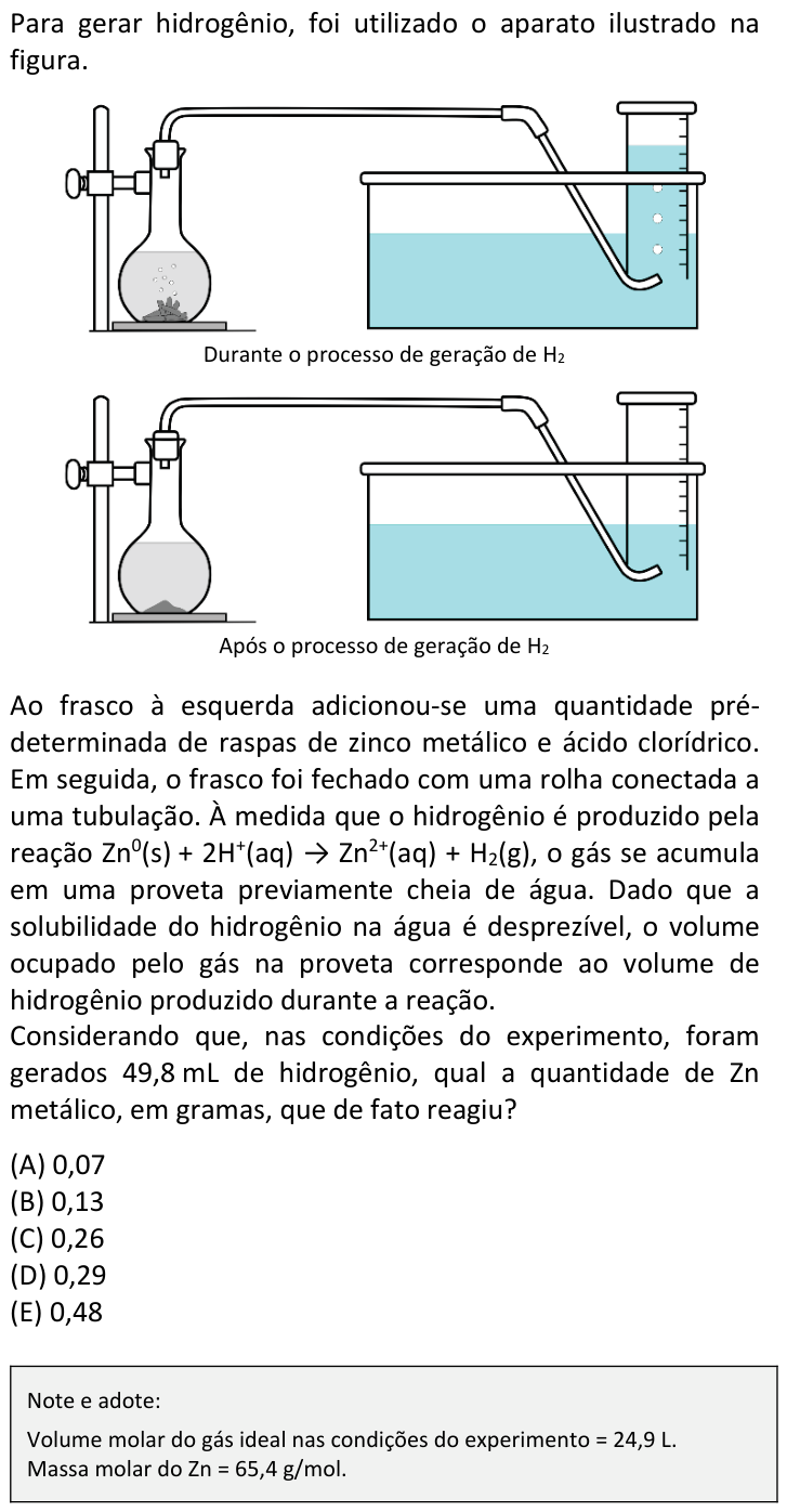 Questão 30 no caderno  da FUVEST 2024