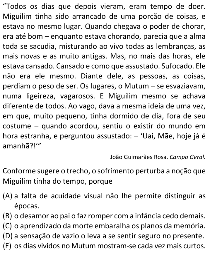 Questão 36 no caderno  da FUVEST 2024