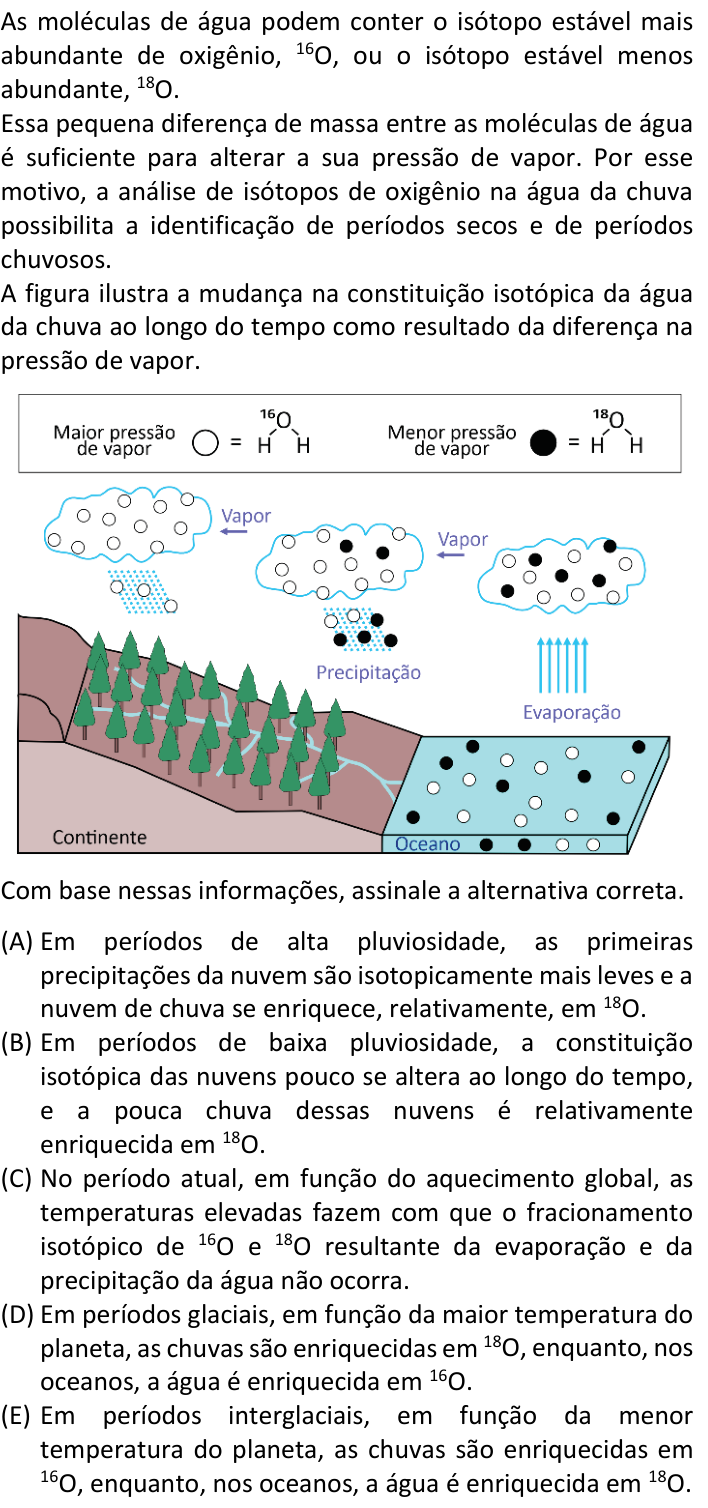 Questão 41 no caderno  da FUVEST 2024