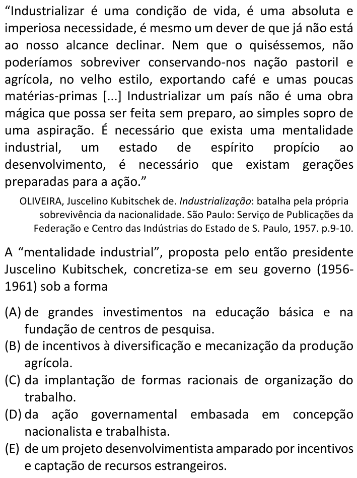 Questão 44 no caderno  da FUVEST 2024