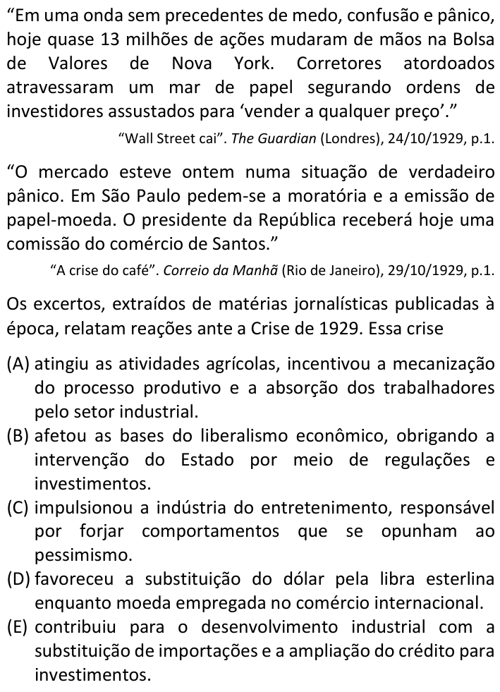 Questão 45 no caderno  da FUVEST 2024