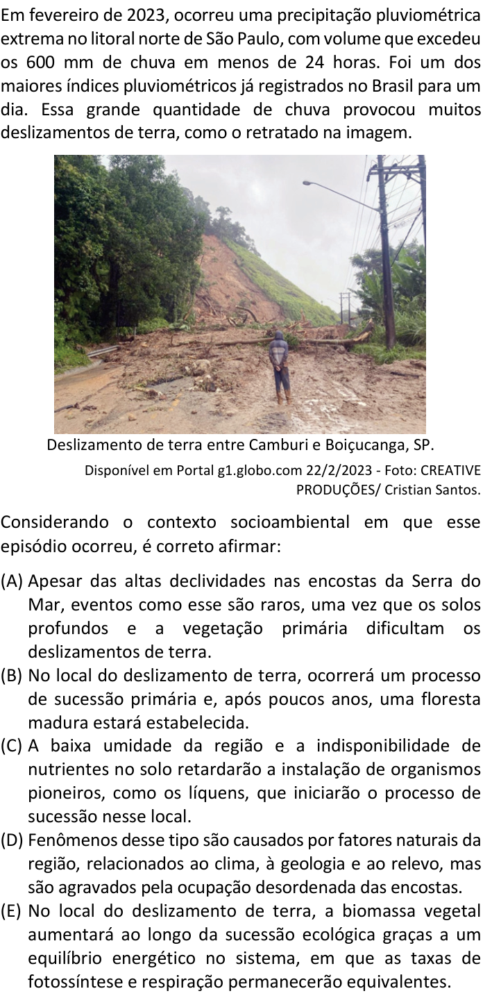 Questão 65 no caderno  da FUVEST 2024