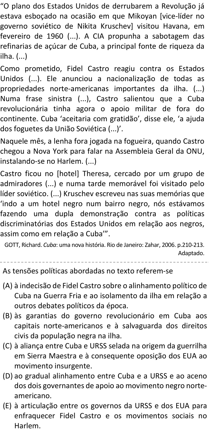 Questão 76 no caderno  da FUVEST 2024