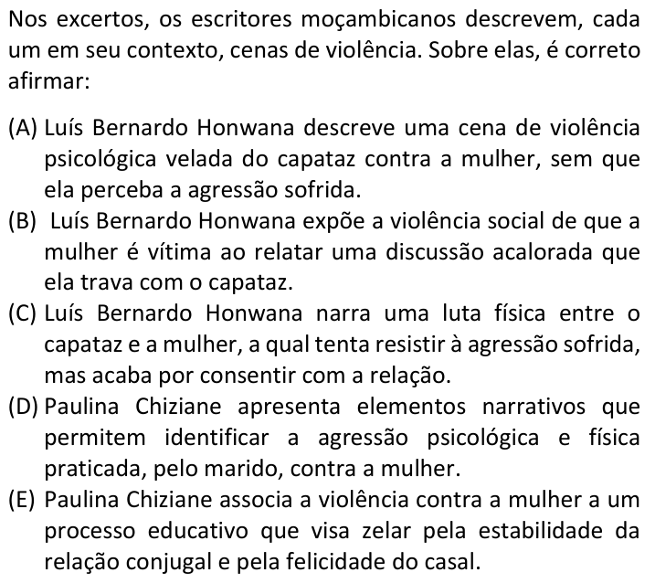 Questão 83 no caderno  da FUVEST 2024