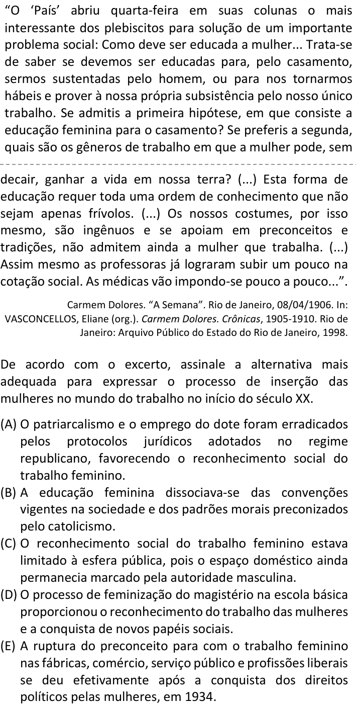 Questão 3 no caderno  da FUVEST 2023